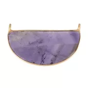 Intercalaire en pierre gemme 33x19 mm Argent 925 Doré à l'or fin - Amethyste x1