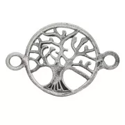 Intercalaire rond 14 mm - motif arbre de vie - Argent 925 oxydé x1