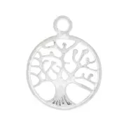 Pendentif rond 18x14 mm - motif arbre de vie - Argent 925 x1