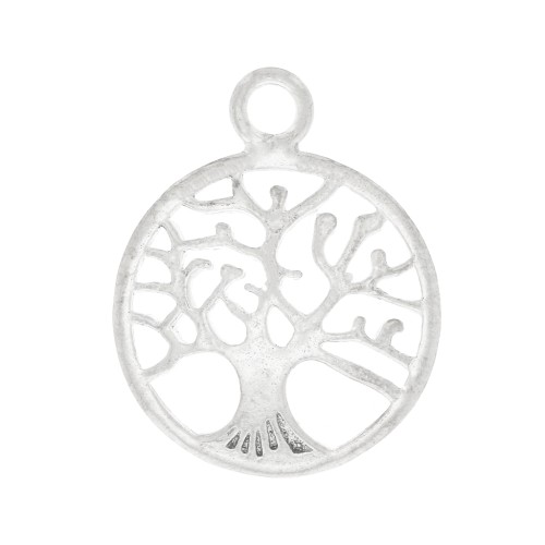 Pendentif rond 18x14 mm - motif arbre de vie - Argent 925 x1