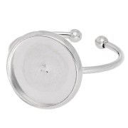 Bague fine réglable pour cabochon fond plat 12 mm - Acier inoxydable 304 x1