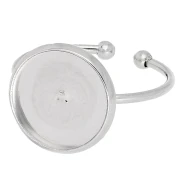 Bague fine réglable pour cabochon fond plat 12 mm - Acier inoxydable 304 x1