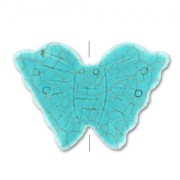 Perle papillon imitation Turquoise 25x35 mm x1
