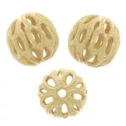 Perles rondes filigranées 6 mm - Doré à l'or fin x10