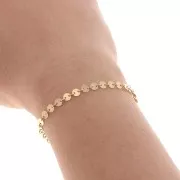 Chaîne maille Fantaisie disque 4 mm en Gold filled (or laminé)  x20cm