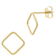 Boucles d'oreilles losange évidé 10 mm - Gold filled (or laminé) x2|raw }}