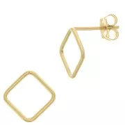 Boucles d'oreilles losange évidé 10 mm - Gold filled (or laminé) x2