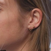 Boucles d'oreilles losange évidé 10 mm - Gold filled (or laminé) x2