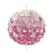 Ronde plasticine strass 12 mm Crystal/Light Rose/Rose x1|raw }}