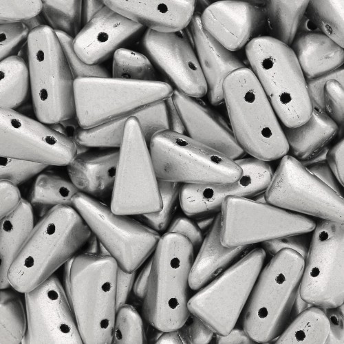 Perles en verre Vexolo 5x8 mm - Silver Mat x30