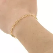 Chaîne maille Forçat striée 4 mm en Gold filled (or laminé)  x20cm