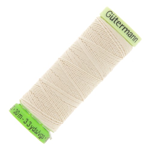 Fil à coudre polyester recyclé Gütermann - Crème (n°802) x100m