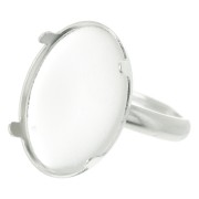 Bague réglable pour cabochon fond plat 18x13 mm - Taille 50 à 53 - Argent 925 x1|raw }}