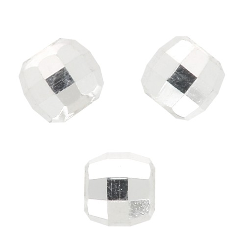 Perles rondes facettées - boule à facettes 2 mm - Argent 925 x50