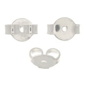 Poussoirs - Poussettes pour clous d'oreilles 7x5 mm - Argenté x10