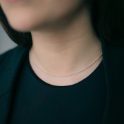 Tour de cou chaîne maille Boule diamantée 1.5 mm - Argent 925 x38cm