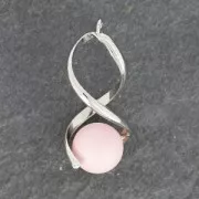 Pendentifs tourbillons 34x15 mm pour perle de 10 mm - Doré à l'or fin x2