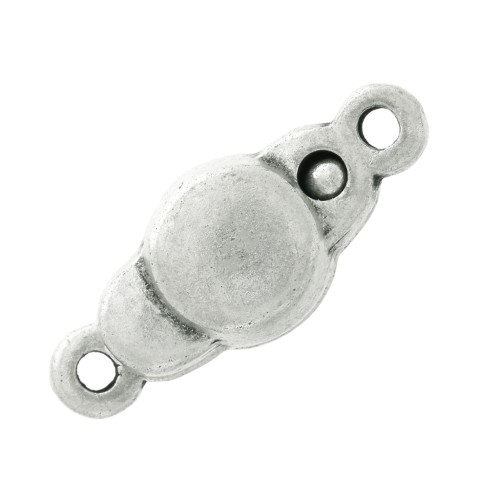 Fermoir aimanté 18x7 mm - Placage Argent fin vieilli x1