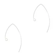 Crochets d'oreilles à décorer 21 mm en Argent 925 x2