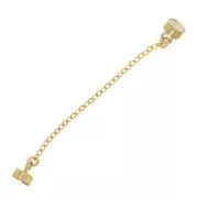 Fermoir aimanté 10x4 mm avec chainette de sécurité 4 cm - Gold filled (or laminé)