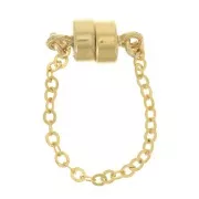 Fermoir aimanté 10x4 mm avec chainette de sécurité 4 cm - Gold filled (or laminé)