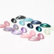 Athos 3D par Puca® cabochon ovale en verre 20x10 mm - Full Dorado x1