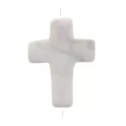 Perle croix 16.5x12 mm imitation pierre gemme teintée - Howlite x1