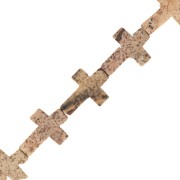 Perle croix 16.5x12 mm imitation pierre gemme teintée - Jaspe paysage x1|raw }}