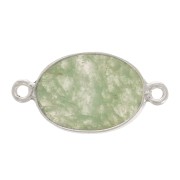 Intercalaire ovale en pierre gemme 15x10 mm - Argent 925 - Aventurine x1