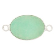 Intercalaire ovale en pierre gemme 15x10 mm - Argent 925 - Amazonite x1