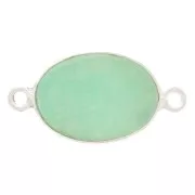 Intercalaire ovale en pierre gemme 15x10 mm - Argent 925 - Amazonite x1