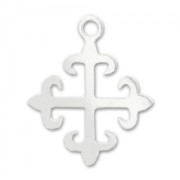 Breloque croix fleur de lys 12 mm en Argent 925 x1
