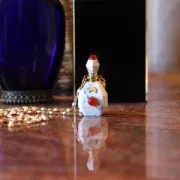 Flacon de parfum pendentif en pierre gemme 38x22 mm Aventurine Acier inox doré x1