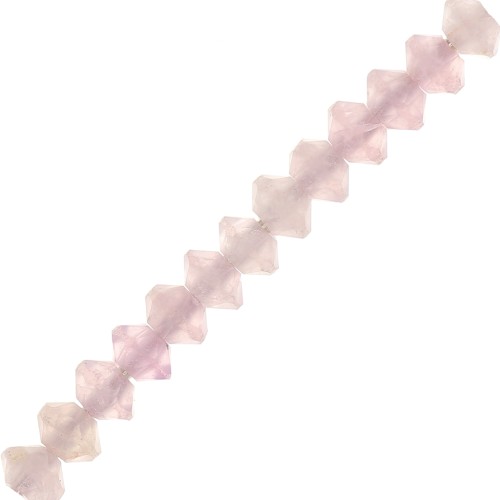 Perles rondelles bouliers facettées en pierre gemme 3x2 mm - Quartz rose x20