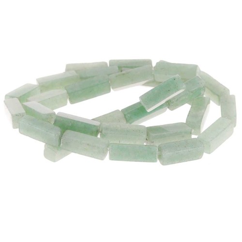 Perles tubes rectangles en pierre gemme  13x4 mm - Aventurine x40cm