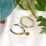 Perles tubes rectangles en pierre gemme  13x4 mm - Aventurine x40cm