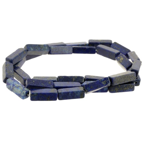 Perles tubes rectangles en pierre gemme 13x4 mm - Lapis lazuli x39cm