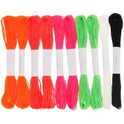 Assortiment de 10 Fils à broder 100% coton- Rico Design - Fluo x1|raw }}