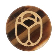 Cabochon rond plat 15 mm - scarabée gravé exclu Perles & Co - Oeil de tigre - Doré x1|raw }}