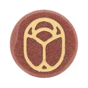 Cabochon rond plat 15 mm - scarabée gravé exclu Perles & Co - Gold Stone - Doré x1
