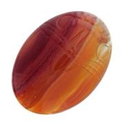 Cabochon ovale gravé scarabée 25x18 mm en pierre gemme - Cornaline x1|raw }}