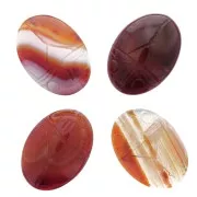 Cabochon ovale gravé scarabée 25x18 mm en pierre gemme - Cornaline x1