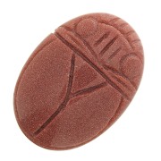 Cabochon ovale gravé scarabée 25x18mm Gold Stone - Imitation Pierre de soleil x1|raw }}