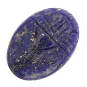 Cabochon ovale gravé scarabée 25x18 mm en pierre gemme - Lapis lazuli x1|raw }}