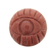 Cabochon rond gravé oeil 16 mm en Gold Stone - imitation Pierre de soleil x1|raw }}