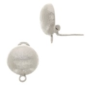 Clips d'oreilles demi-boule strié - oreilles non percées 22x16mm rhodié x2|raw }}