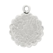 Breloque ronde ethnique 17x14 mm - motif soleil - Placage argent fin vieilli x1