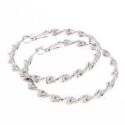 Créoles torsadées 50 mm - Rhodié x2