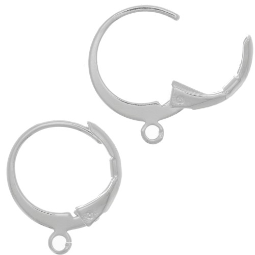 Dormeuses créoles forme ronde avec anneau ouvert 12 mm - Placage argent fin x2