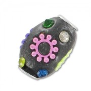 Olive incrustée de perles 20x14 mm Multicolore x1|raw }}